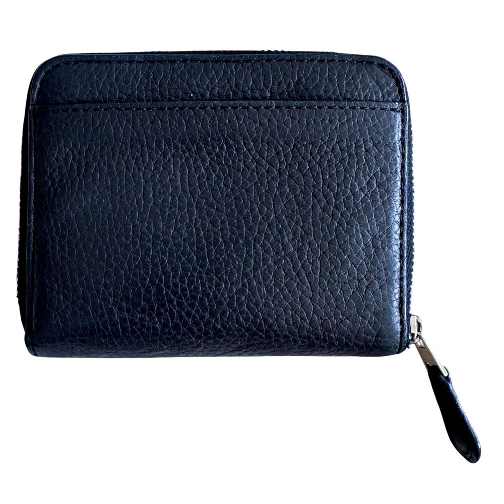 Coach NASA Small Zip Around Wallet Navy Leather Metallic Silver Space - Picture 4 of 10